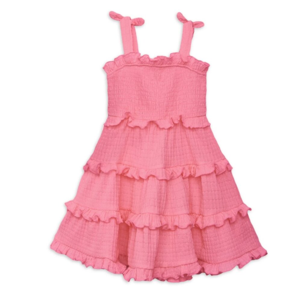 Planet Gold Girls Summer Sleeveless Tiered Dress with Tie Straps Size XXL (18)